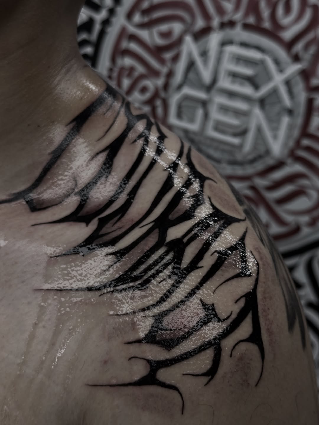Tattoo by @mannyramirezart — blackwork