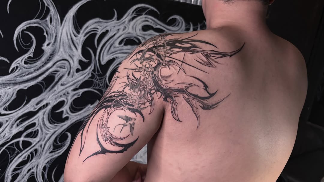 Tattoo by @deathtxpia โ blackwork, geometric