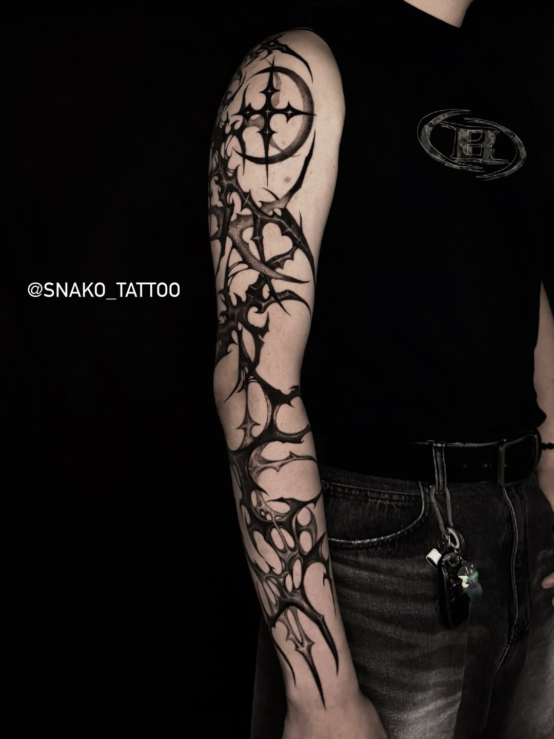 Tattoo by @snako_tattoo β blackwork, geometric