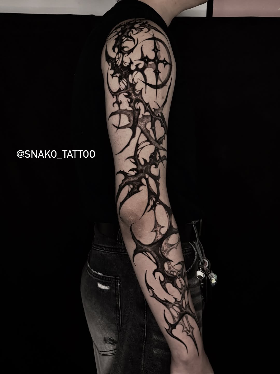 Tattoo by @snako_tattoo β blackwork, geometric