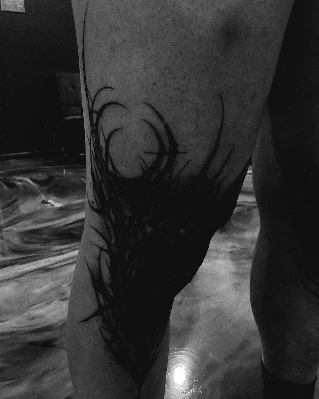Tattoo by @paul_racks — blackwork, trash_polka