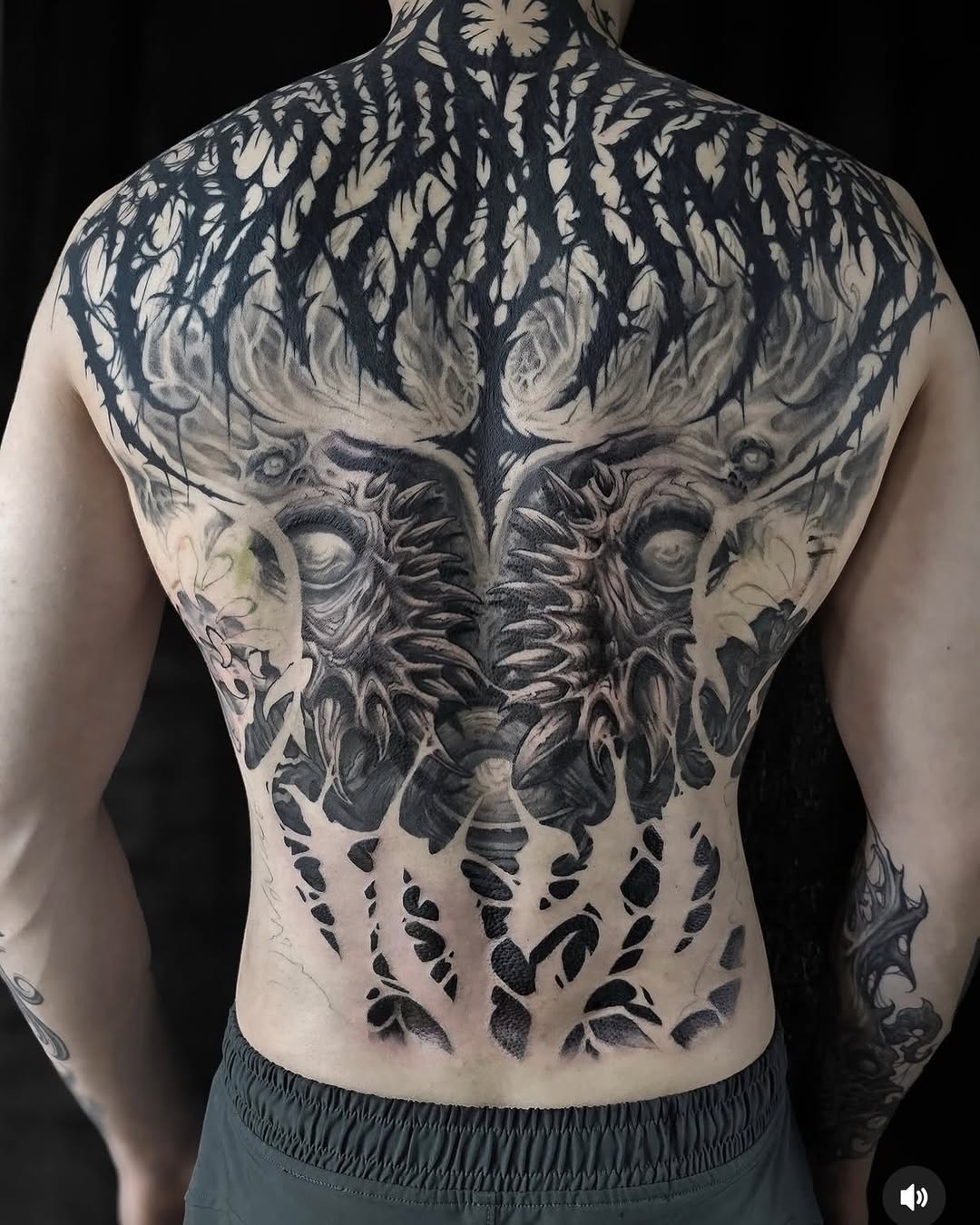 Tattoo by @crawlspace_tattoo โ blackwork, dark_realism