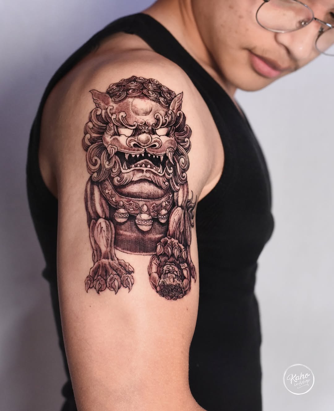 Tattoo by @kahoinkshop — japanese_irezumi, black_and_grey