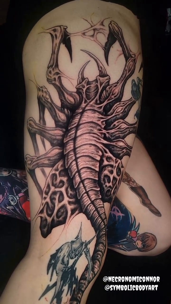 Tattoo by @necronomiconnor — dark_realism, black_and_grey