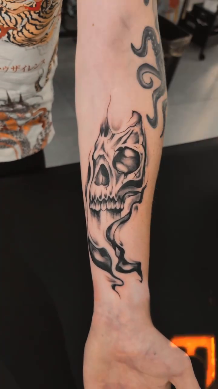 Tattoo by @49tats — dark_realism, black_and_grey
