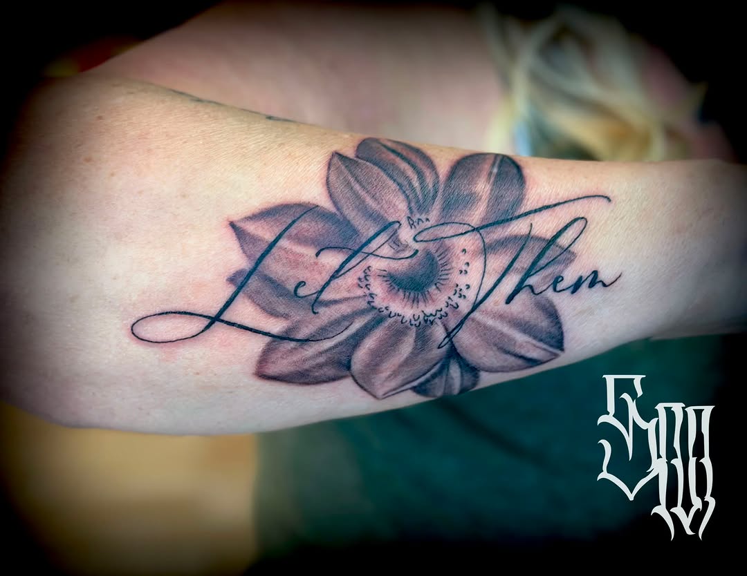 Tattoo by @tattoos_by_sean_michael — lettering_script, black_and_grey
