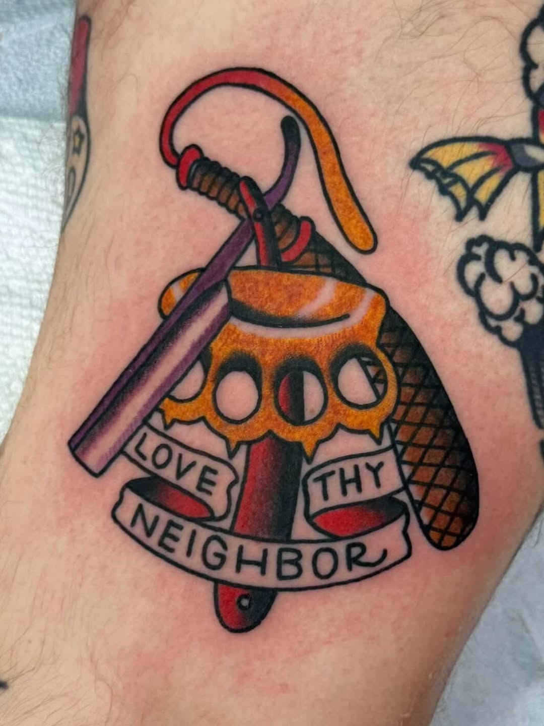 Tattoo by @fantasytattooco — american_traditional, lettering_script