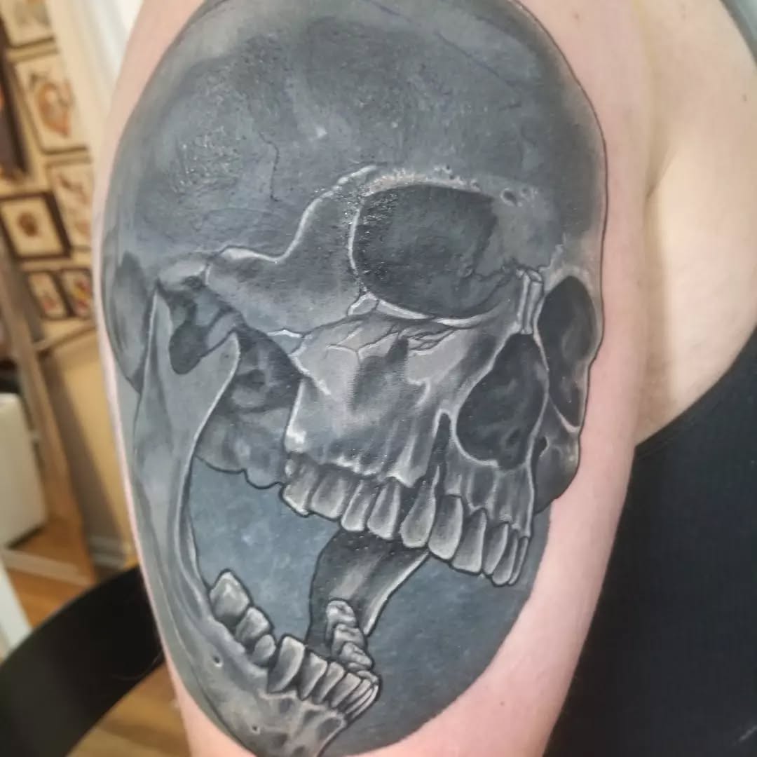 Tattoo by @brianchuntattoo — realism, black_and_grey