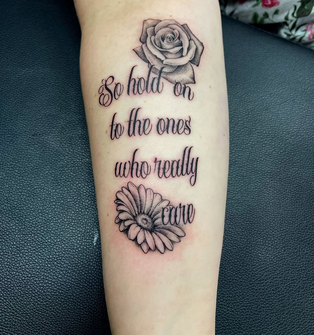 Tattoo by @briankirsch9 — lettering_script, black_and_grey