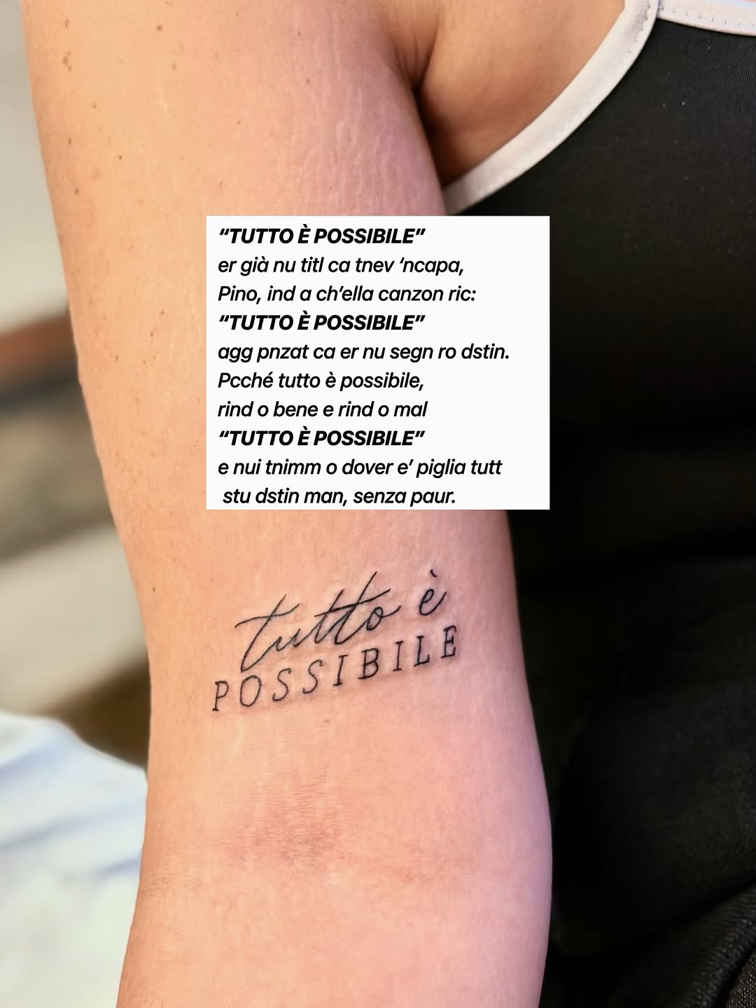 Tattoo by @ferraratattooo โ lettering_script, fine_line