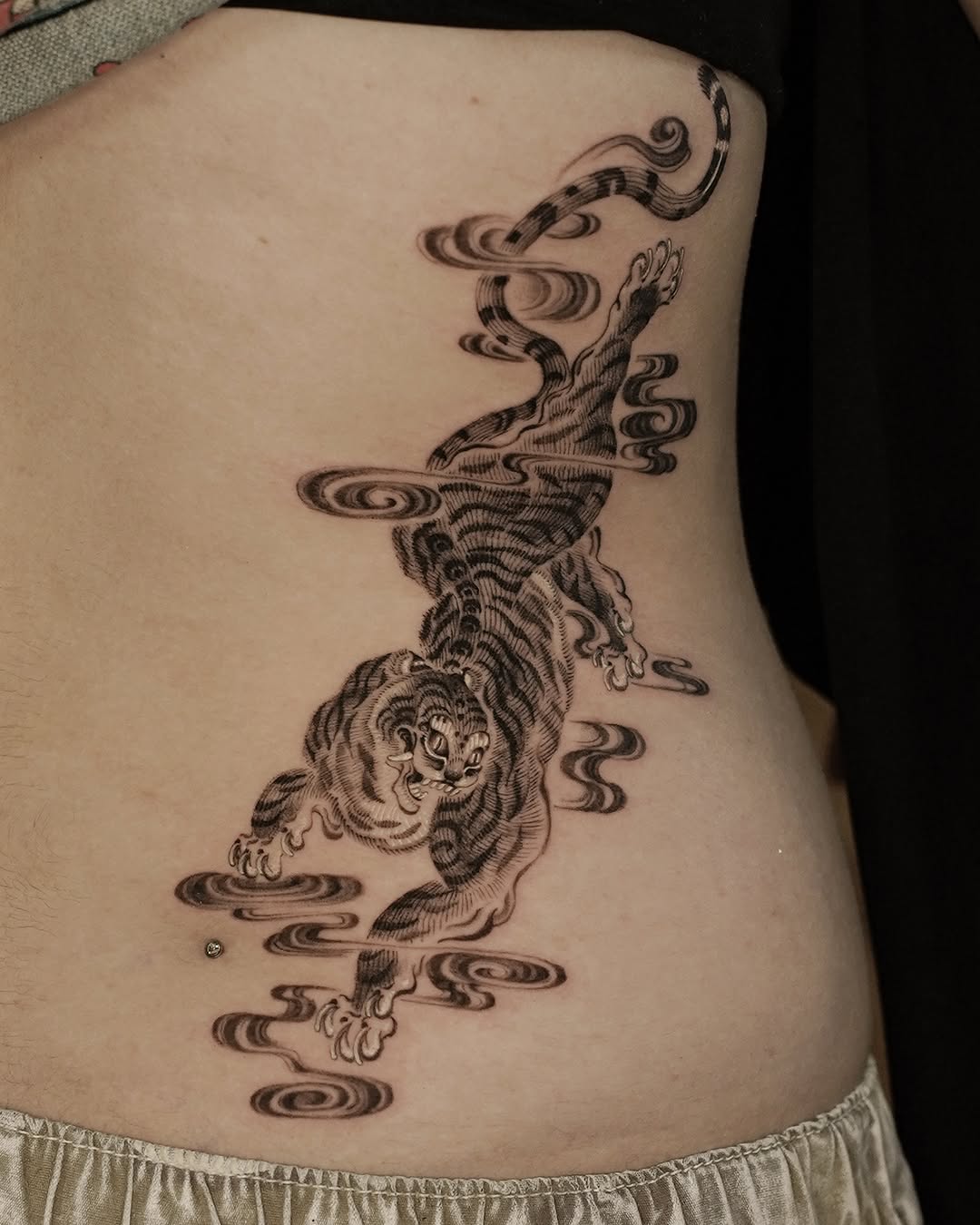 Tattoo by @think_tatt — japanese_irezumi, black_and_grey