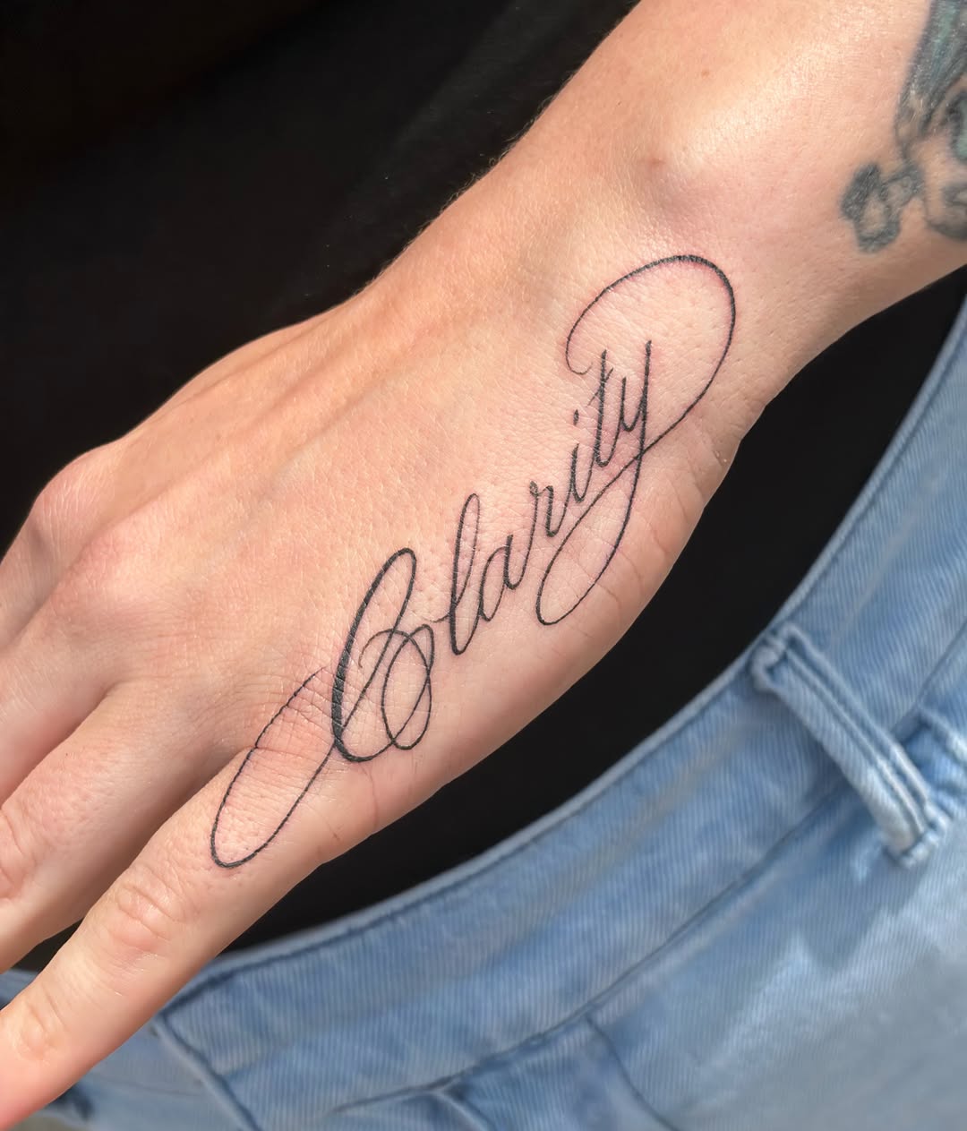 Tattoo by @dahl_house_art — lettering_script, fine_line