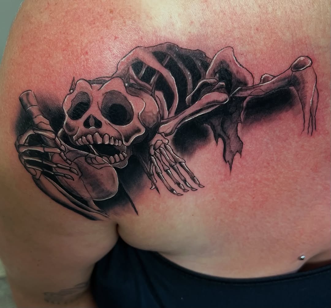 Tattoo by @illestgorilla — dark_realism, black_and_grey