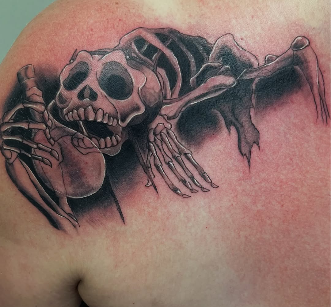 Tattoo by @illestgorilla — black_and_grey, realism