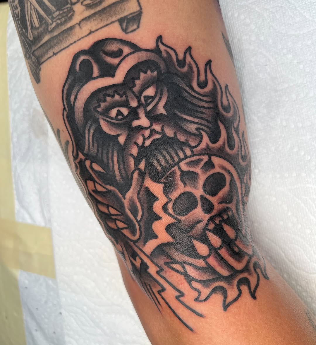 Tattoo by @tylerdavistattoo — american_traditional, black_and_grey