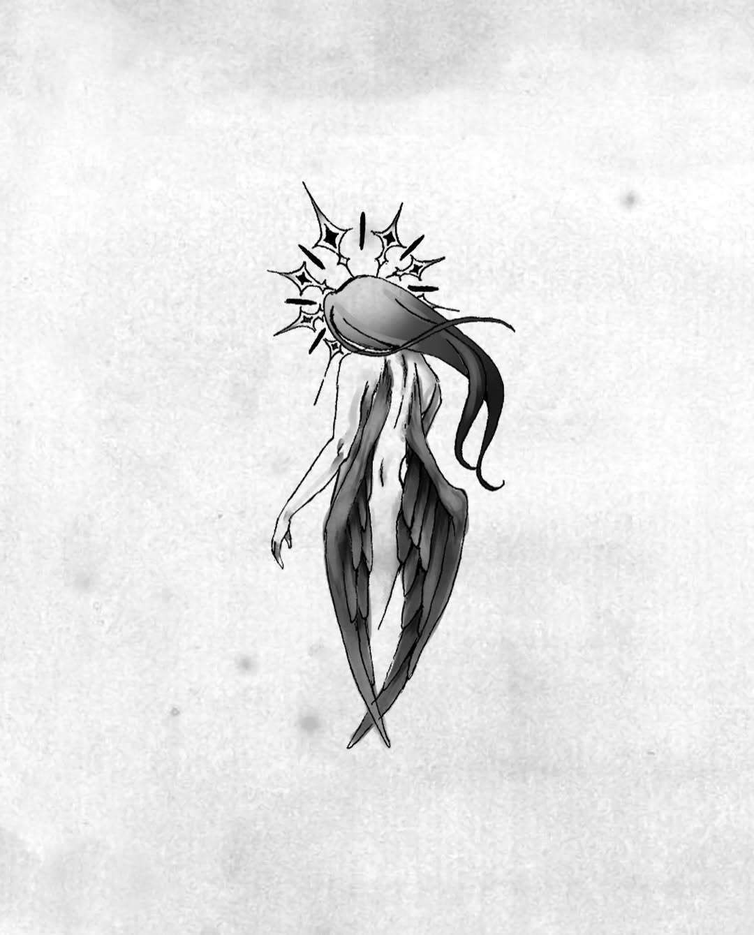 Tattoo by @moonfexx — illustrative, black_and_grey
