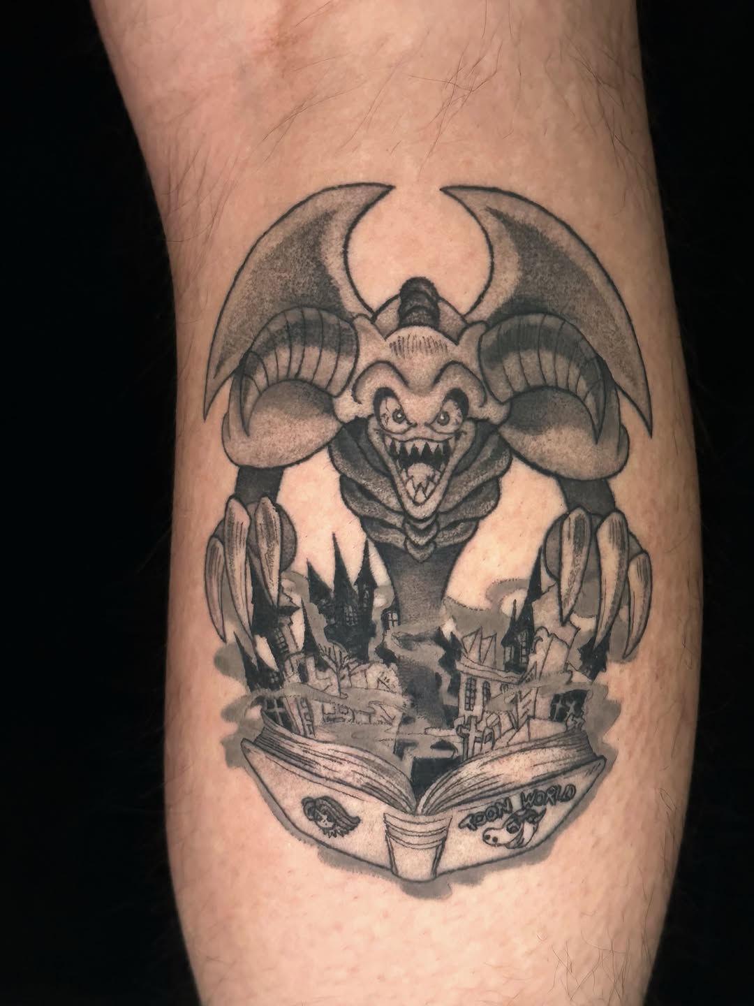 Tattoo by @johanna_tattoos — black_and_grey, anime
