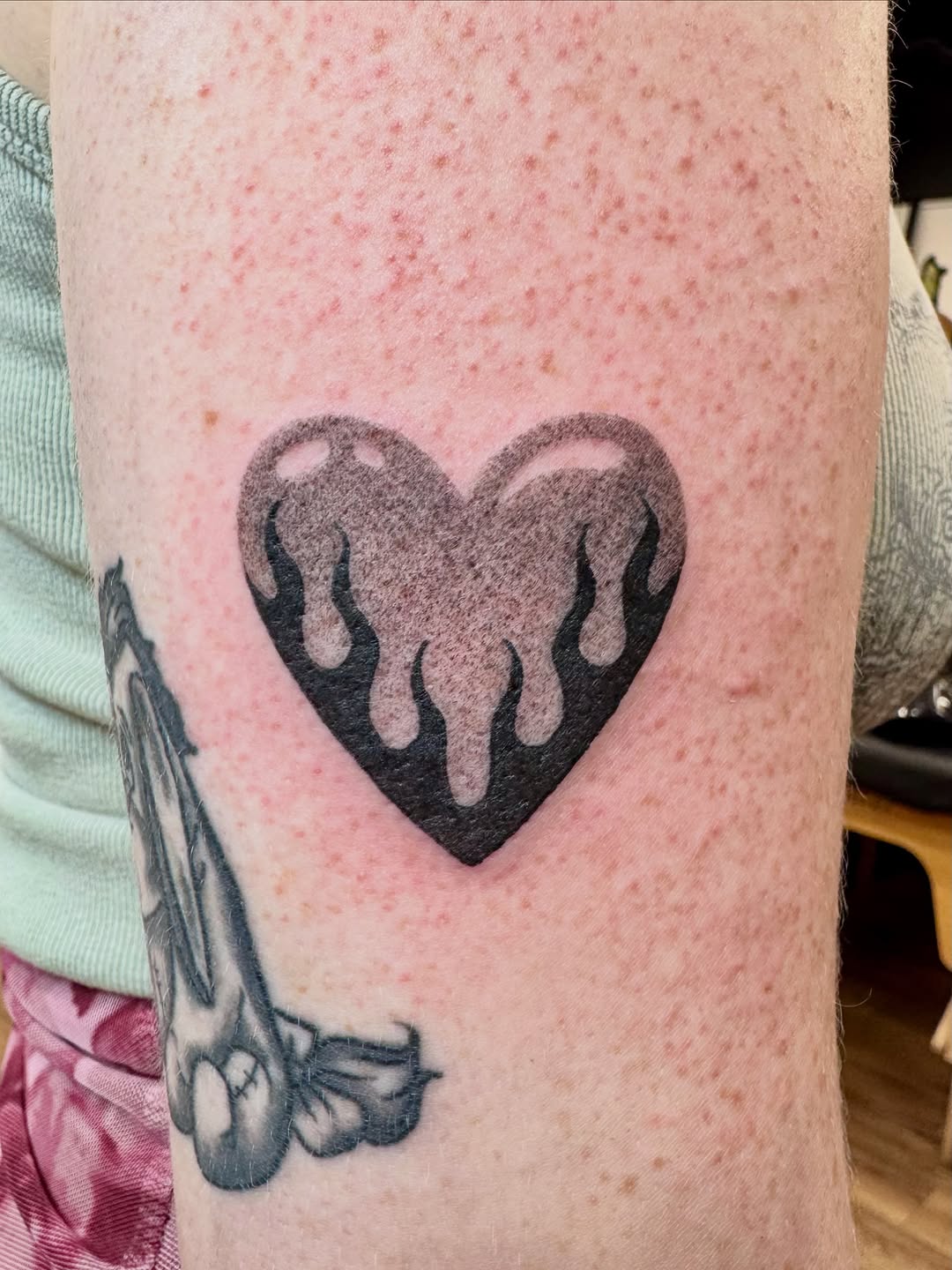 Tattoo by @dizzy.inked — black_and_grey, trash_polka