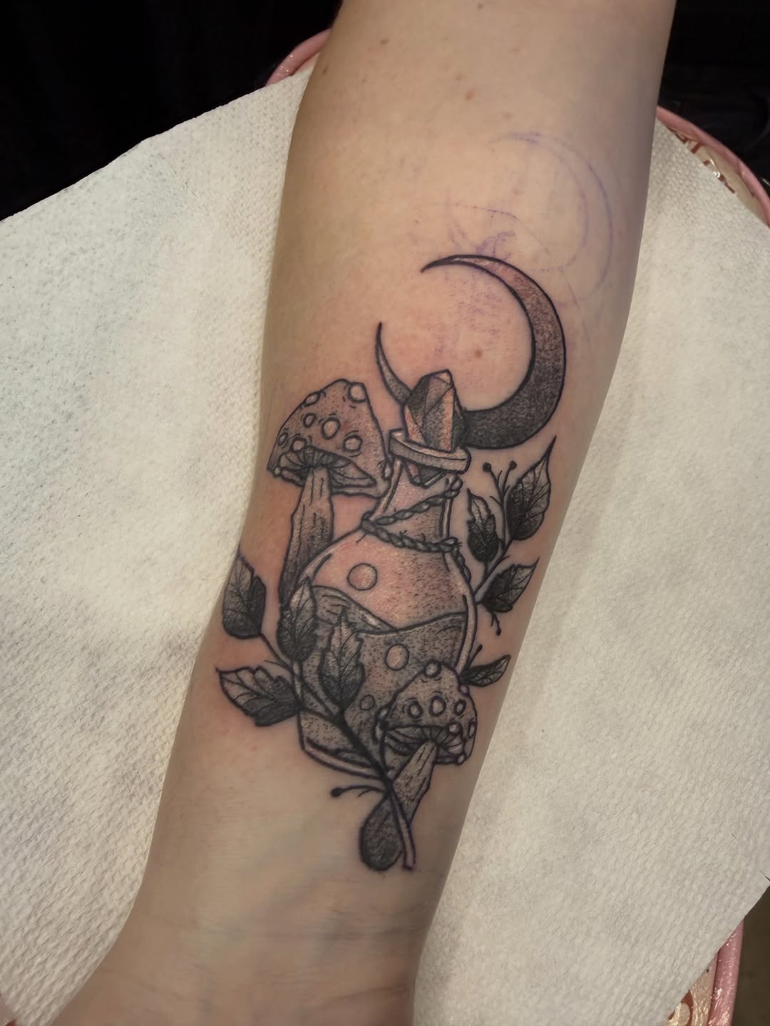 Tattoo by @lilithwhite2259 — black_and_grey, illustrative
