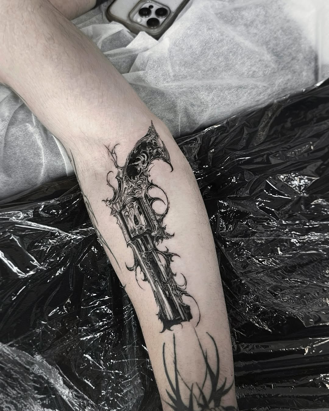 Tattoo by @gun_tattooist — blackwork, ornamental