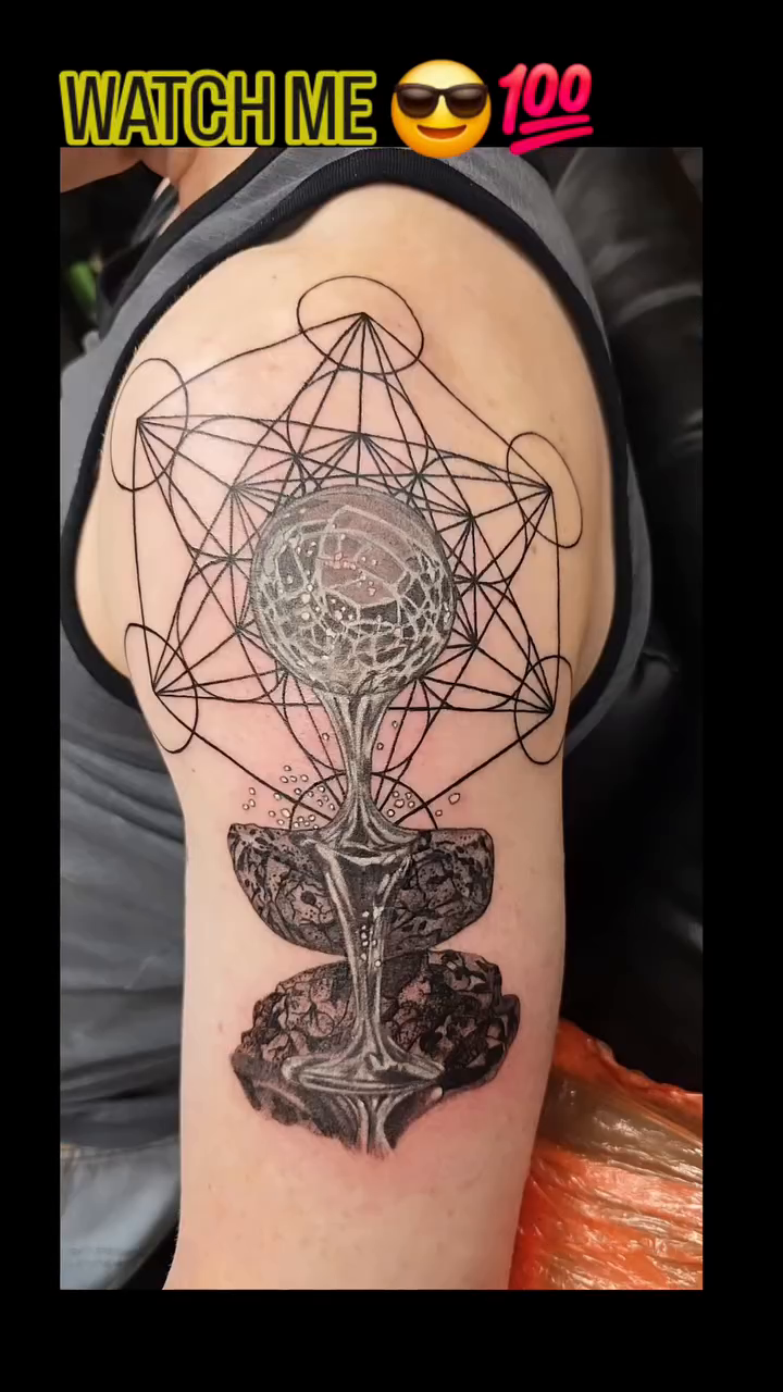 Tattoo by @creativeinsighttattoo19 β geometric, black_and_grey