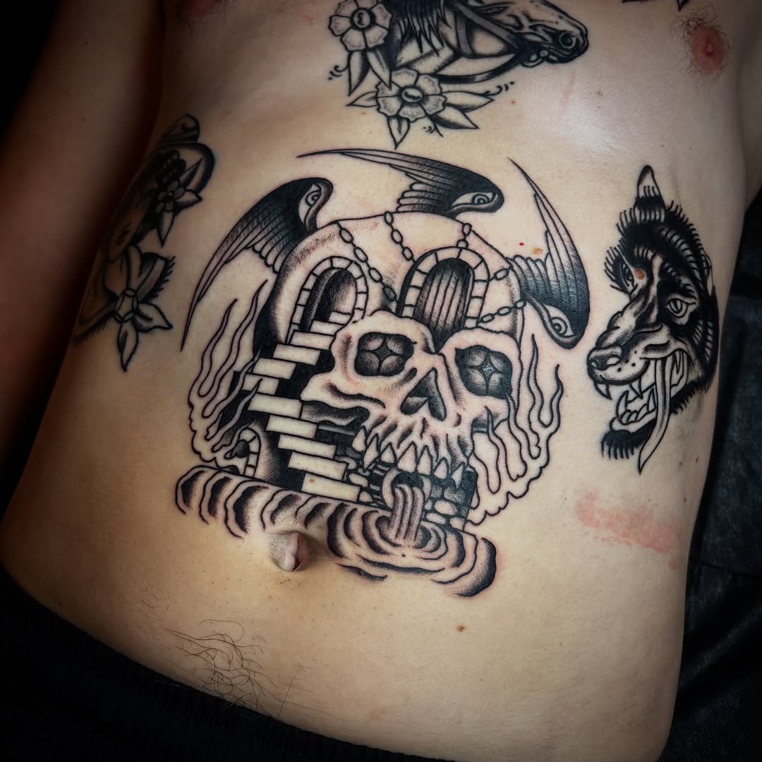 Tattoo by @mattegizi — american_traditional, black_and_grey
