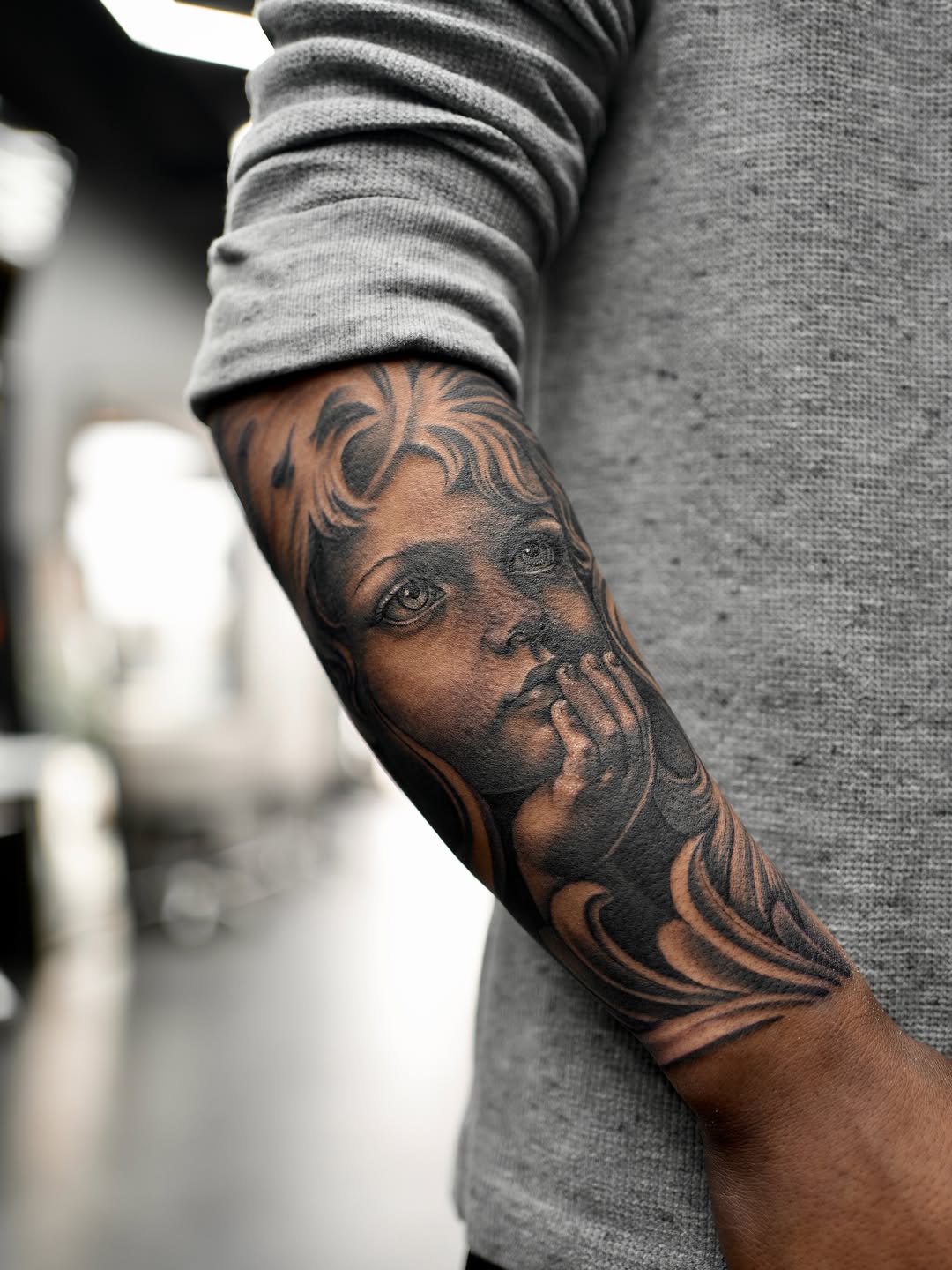 Tattoo by @dcvern_ink โ realism, black_and_grey