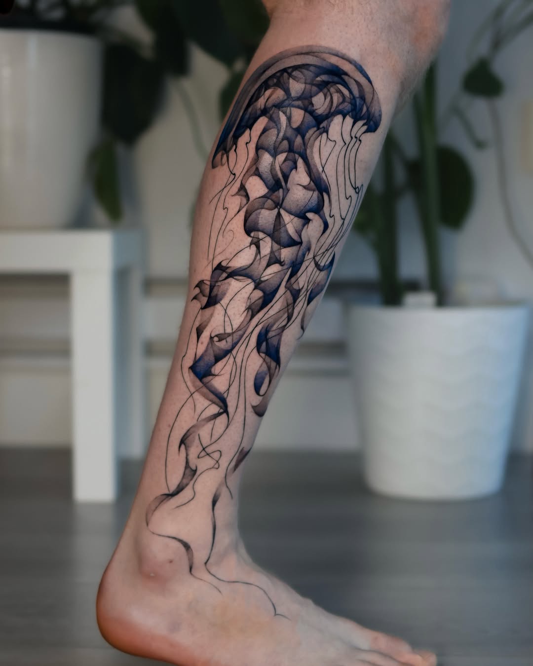 Tattoo by @orca._ink — black_and_grey, fine_line