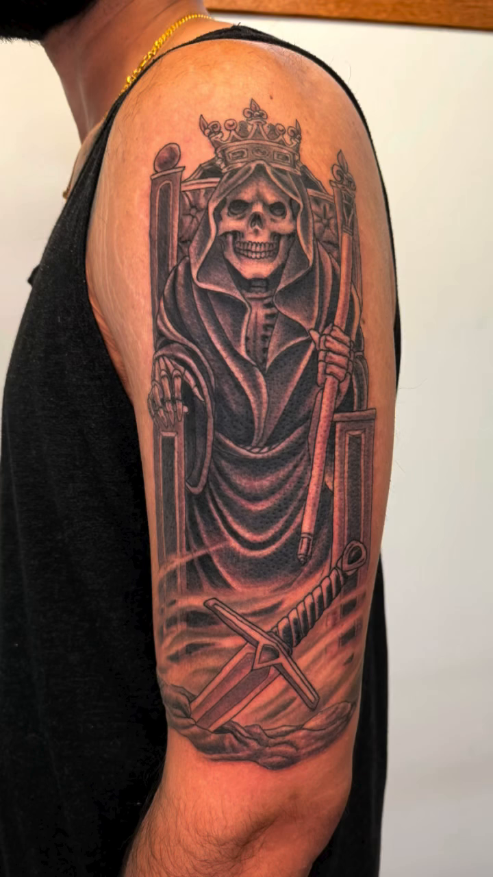 Tattoo by @scottveldhoen — dark_realism, black_and_grey