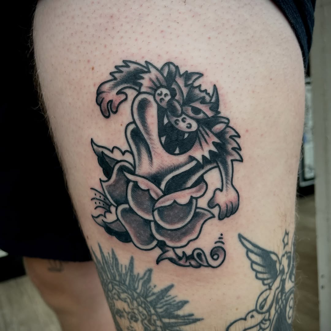 Tattoo by @kane.the.tattooer โ american_traditional, black_and_grey