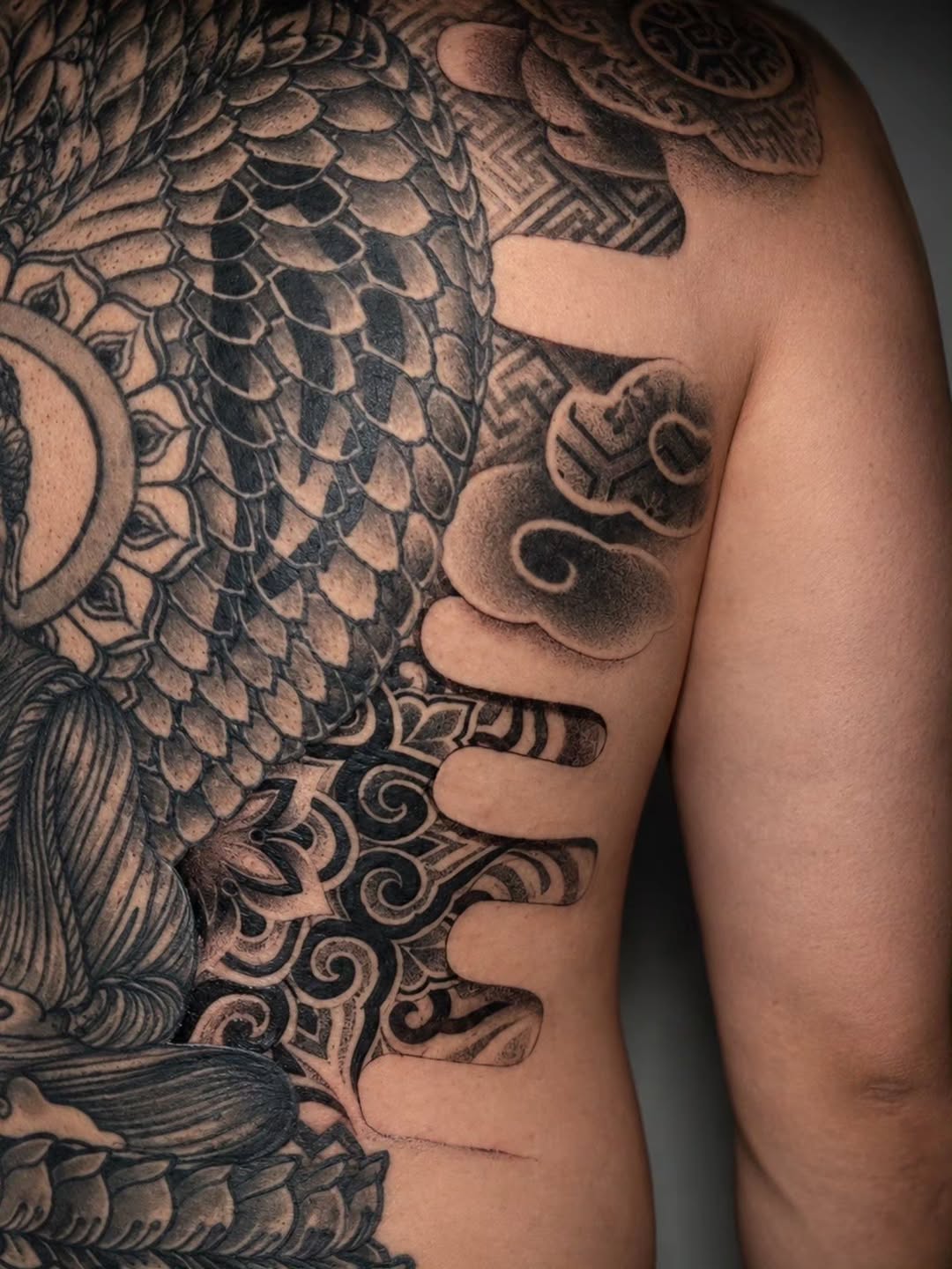 Tattoo by @toa_monti β japanese_irezumi, black_and_grey