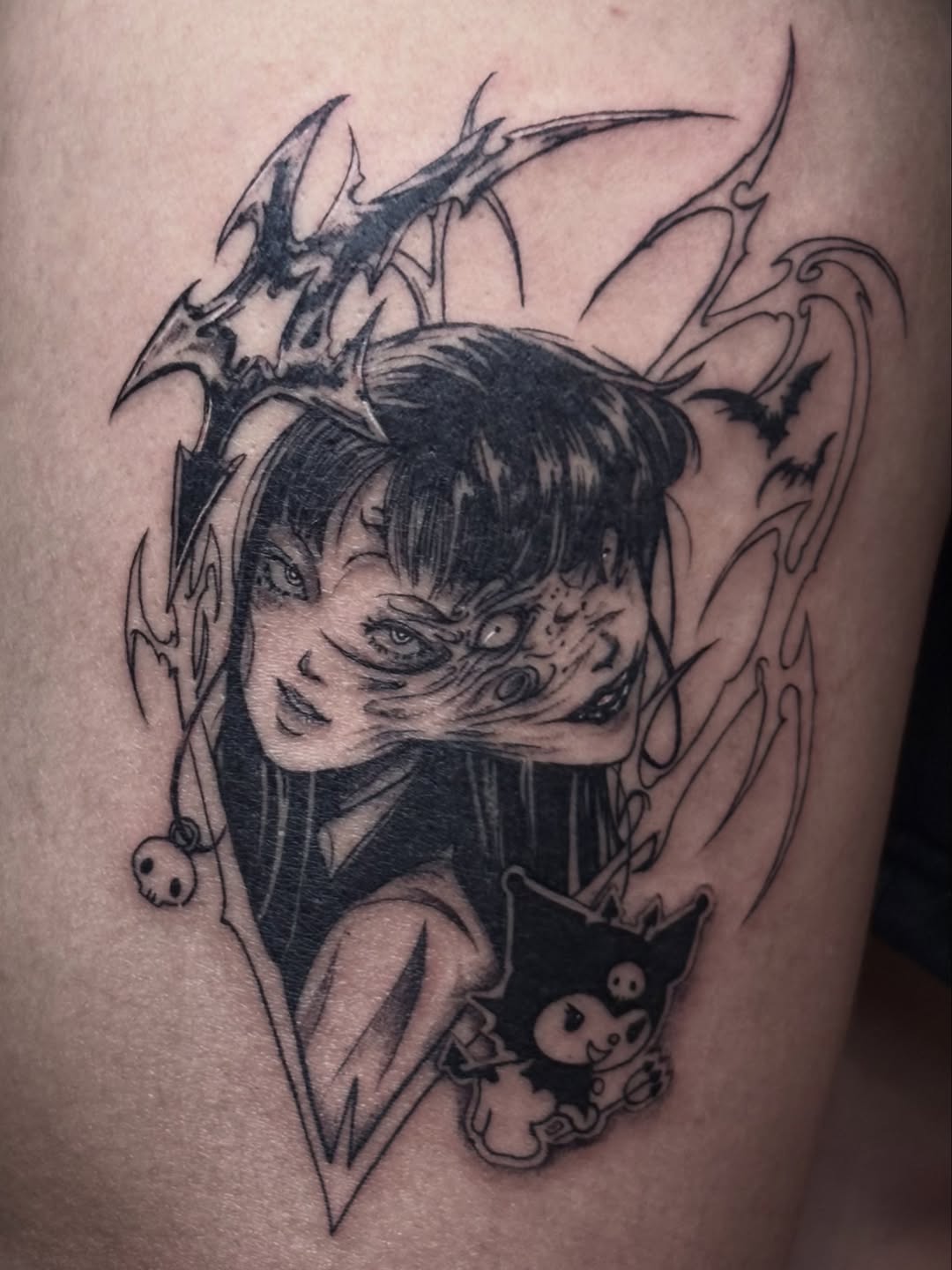 Tattoo by @deathtxpia โ black_and_grey, anime