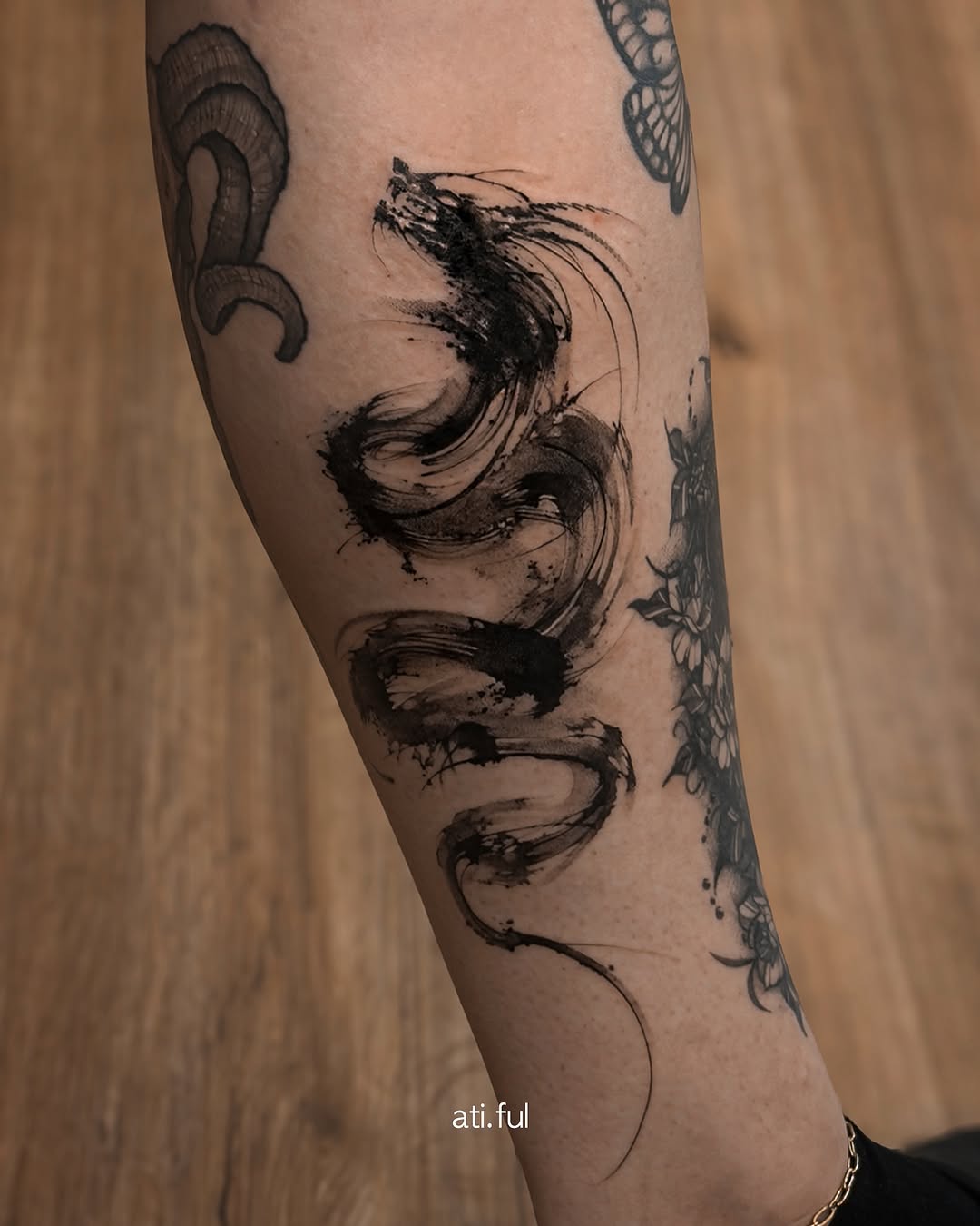 Tattoo by @ati.ful — blackwork, illustrative