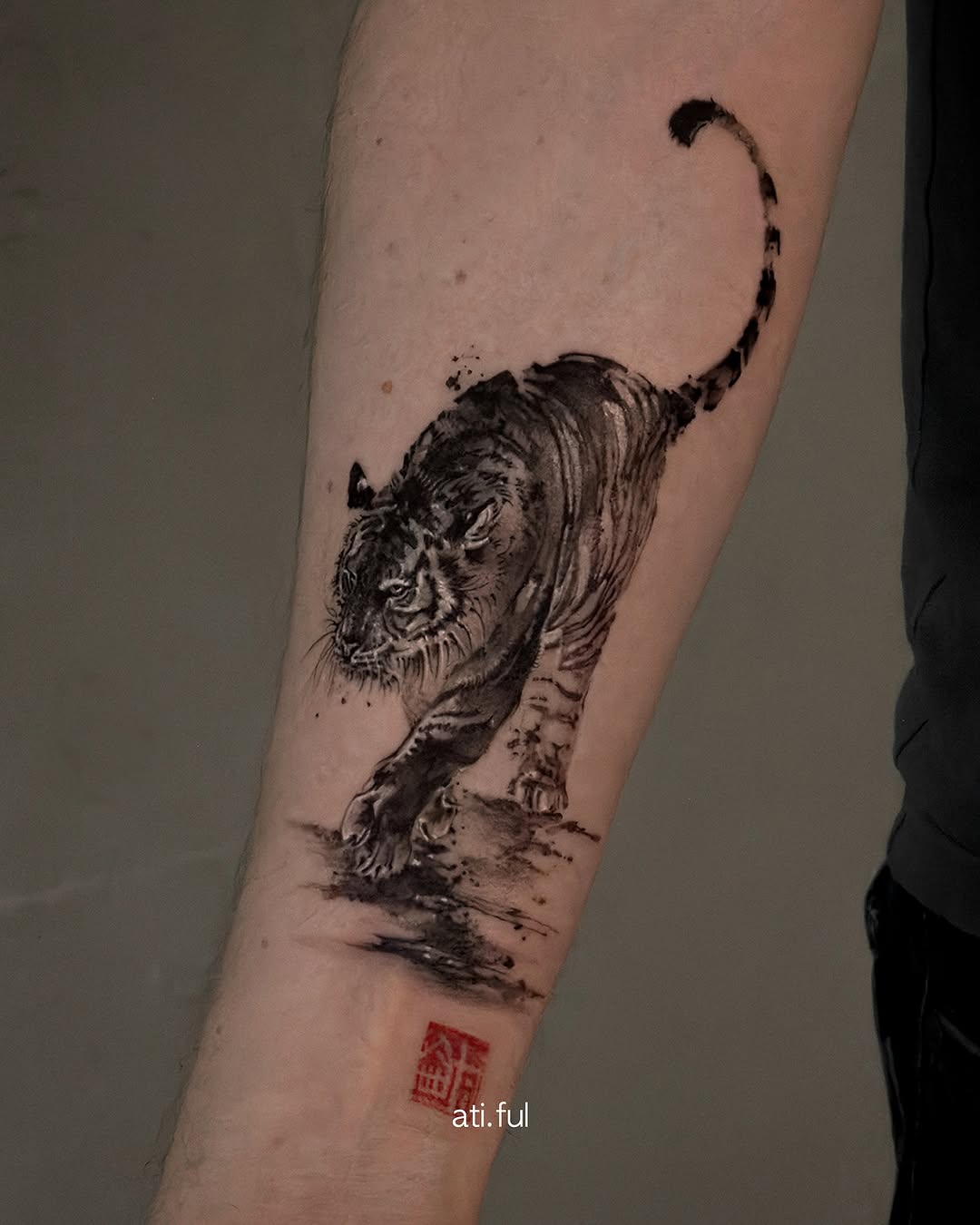 Tattoo by @ati.ful — black_and_grey, illustrative