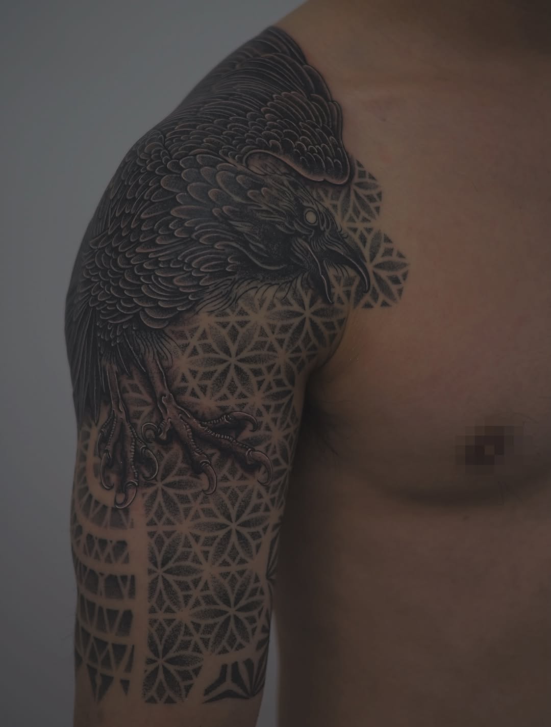 Tattoo by @jimmyyuen — black_and_grey, geometric
