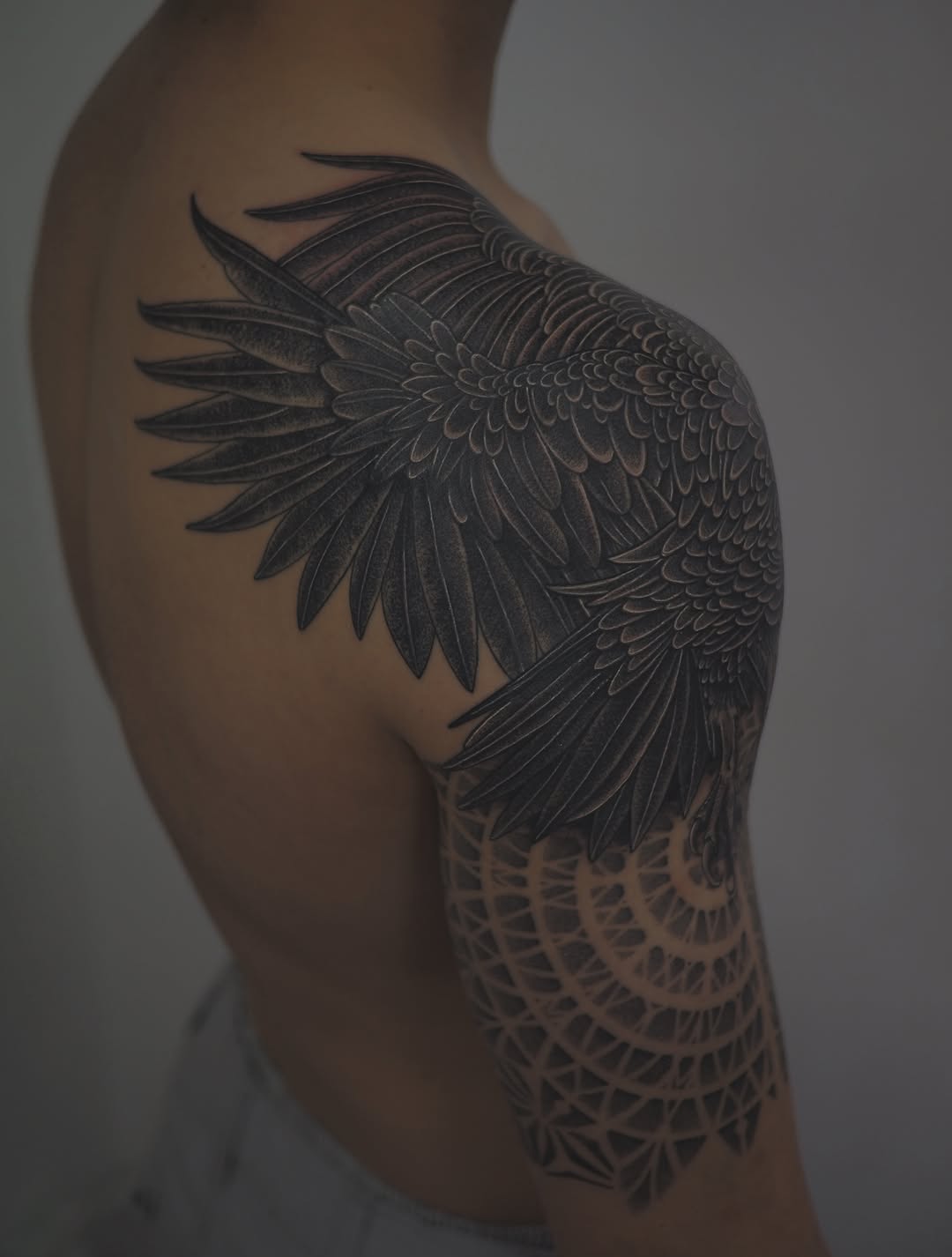 Tattoo by @jimmyyuen — black_and_grey, geometric