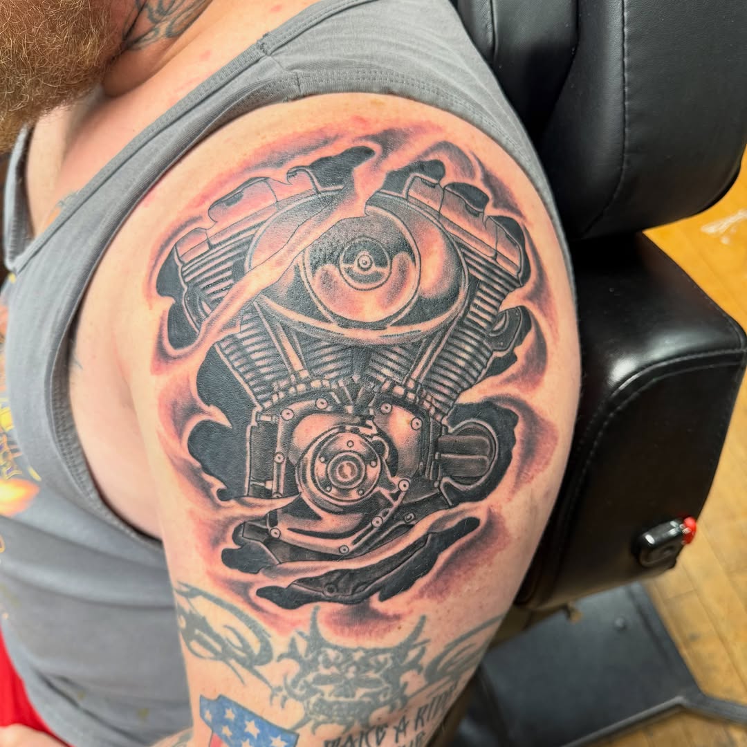 Tattoo by @oldetownescott — realism, black_and_grey