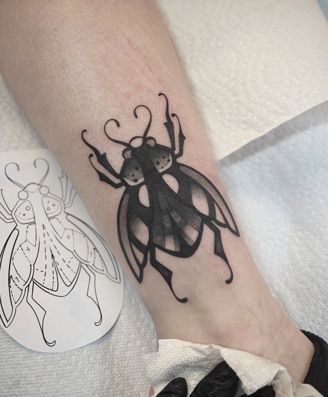 Tattoo by @maya_zink — black_and_grey, dotwork