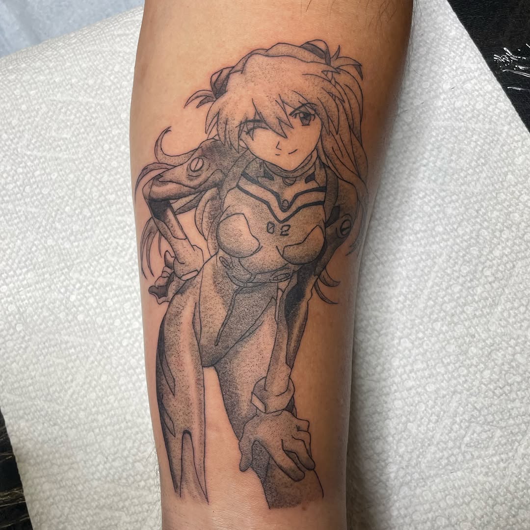Tattoo by @zetersenn_ink — anime, dotwork