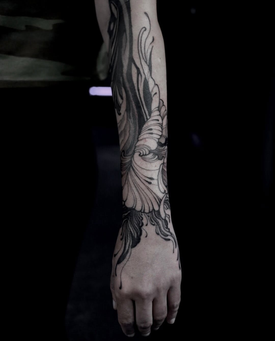Tattoo by @annie.drkwv — black_and_grey, ornamental