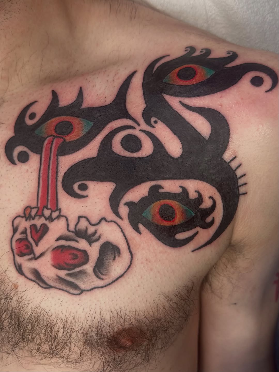 Tattoo by @cryptidtattooer — blackwork, dark_realism