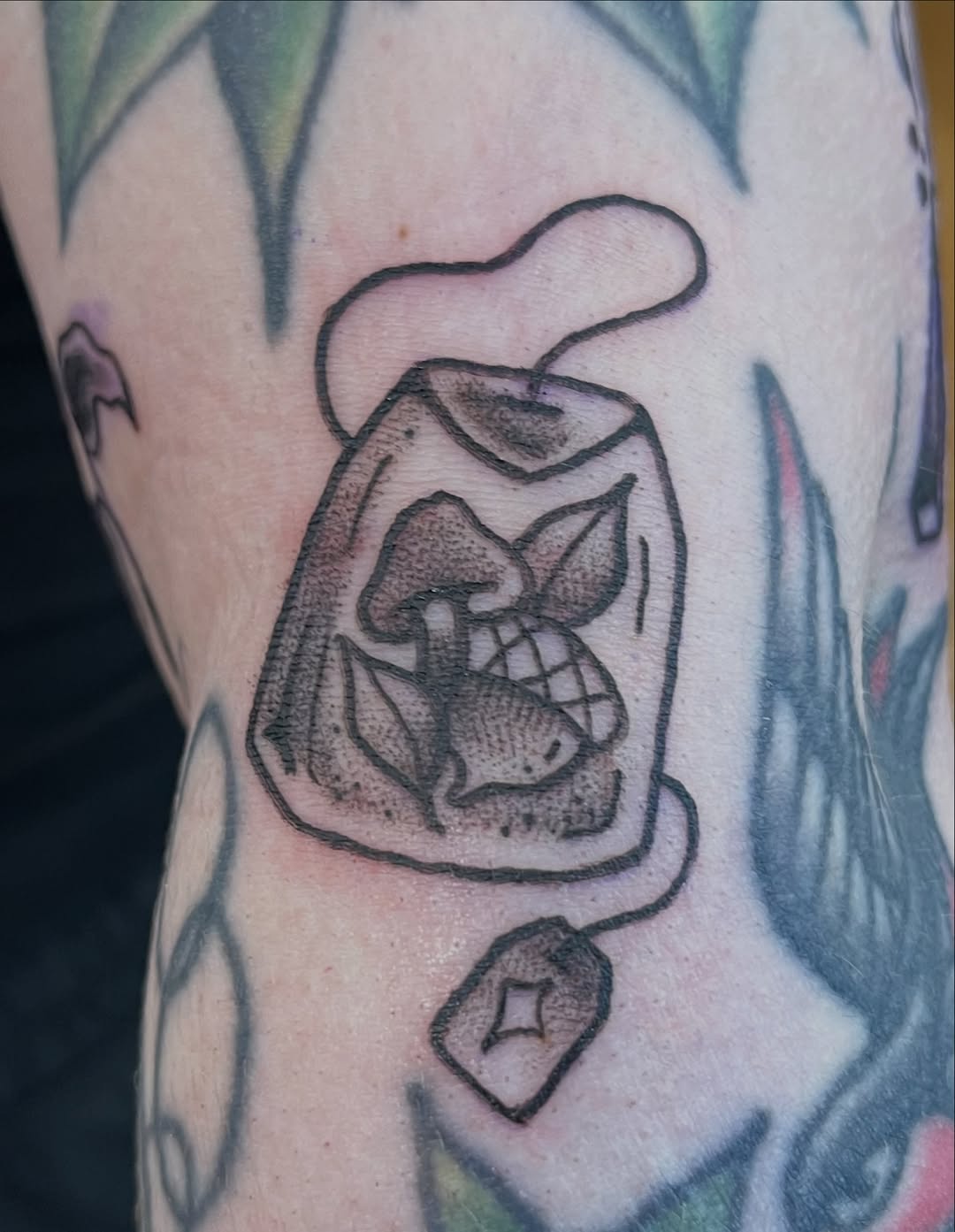 Tattoo by @dum.luck.ink — black_and_grey, illustrative
