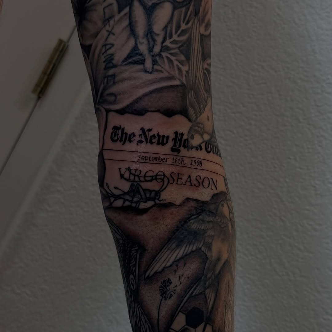 Tattoo by @angelbabyj.tattoos — black_and_grey, lettering_script