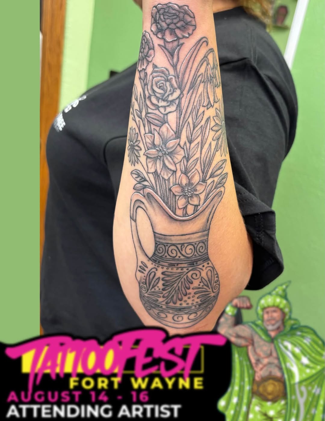 Tattoo by @meltrusty.taxtoos — black_and_grey, ornamental