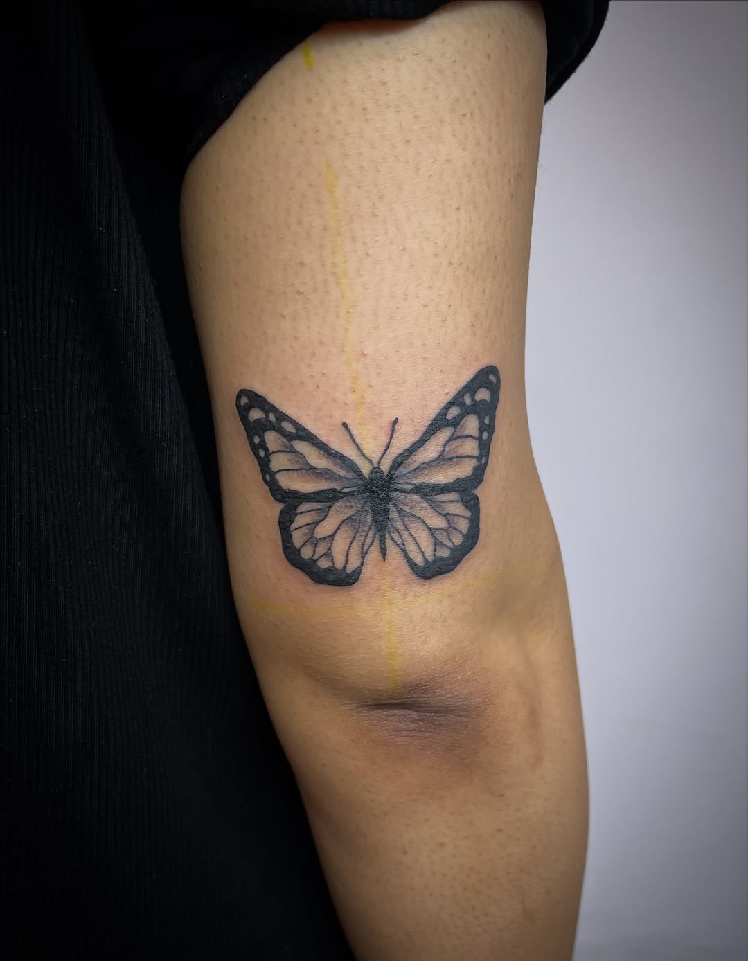 Tattoo by @sailor_riot — fine_line, black_and_grey