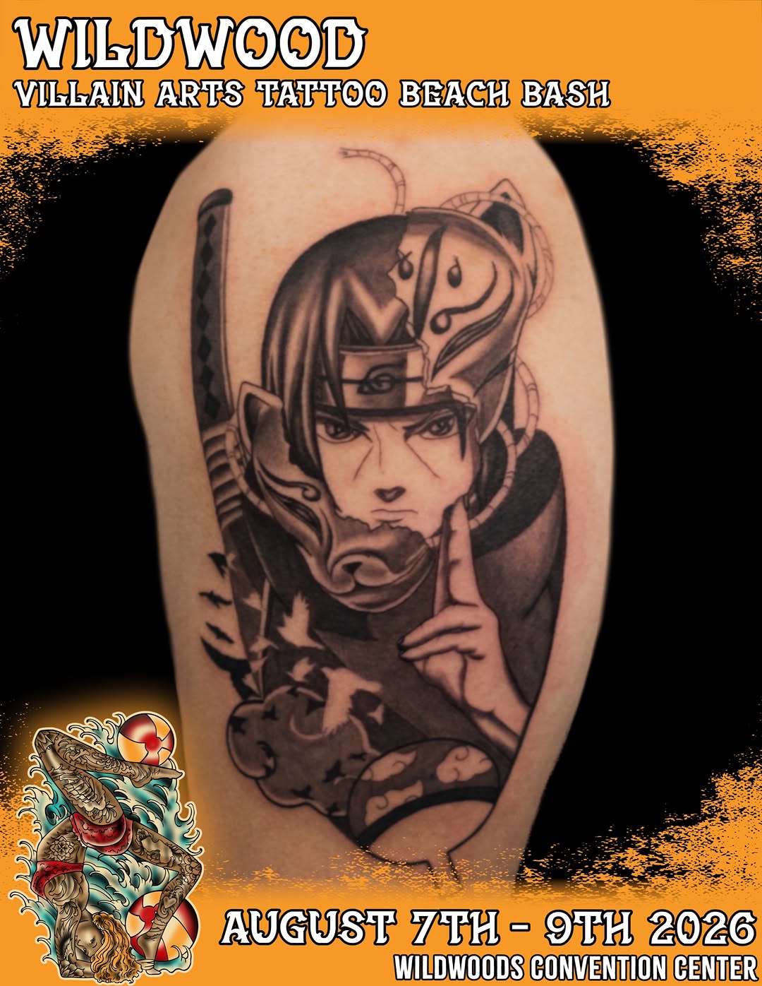 Tattoo by @wenghiskhan_tattoos — anime, black_and_grey