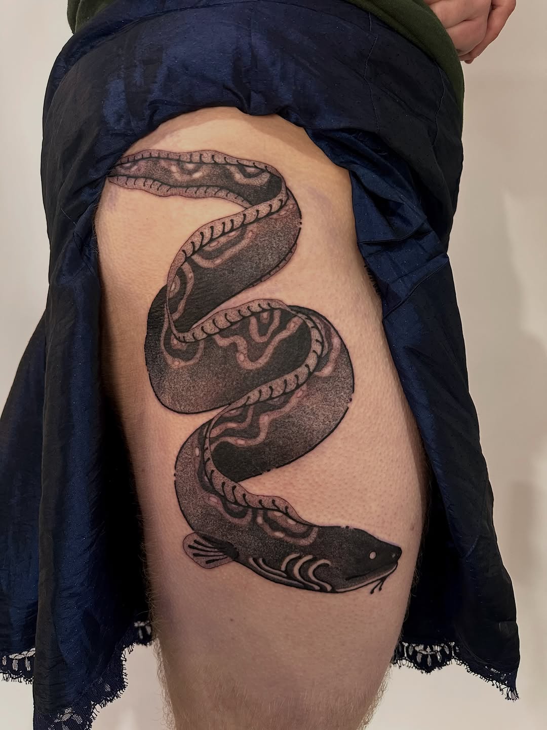 Tattoo by @fishcake.tats β black_and_grey, realism