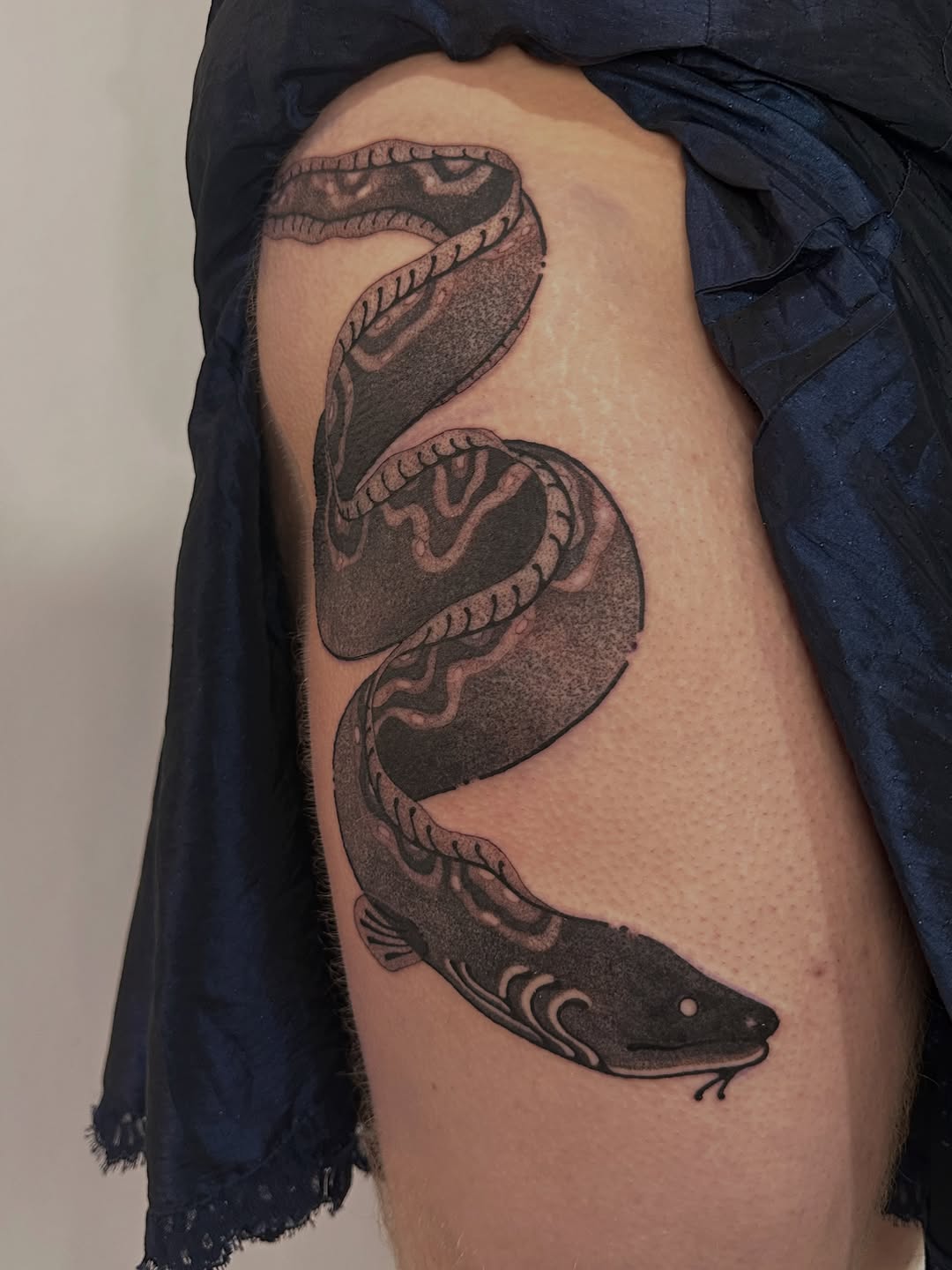 Tattoo by @fishcake.tats β japanese_irezumi, black_and_grey