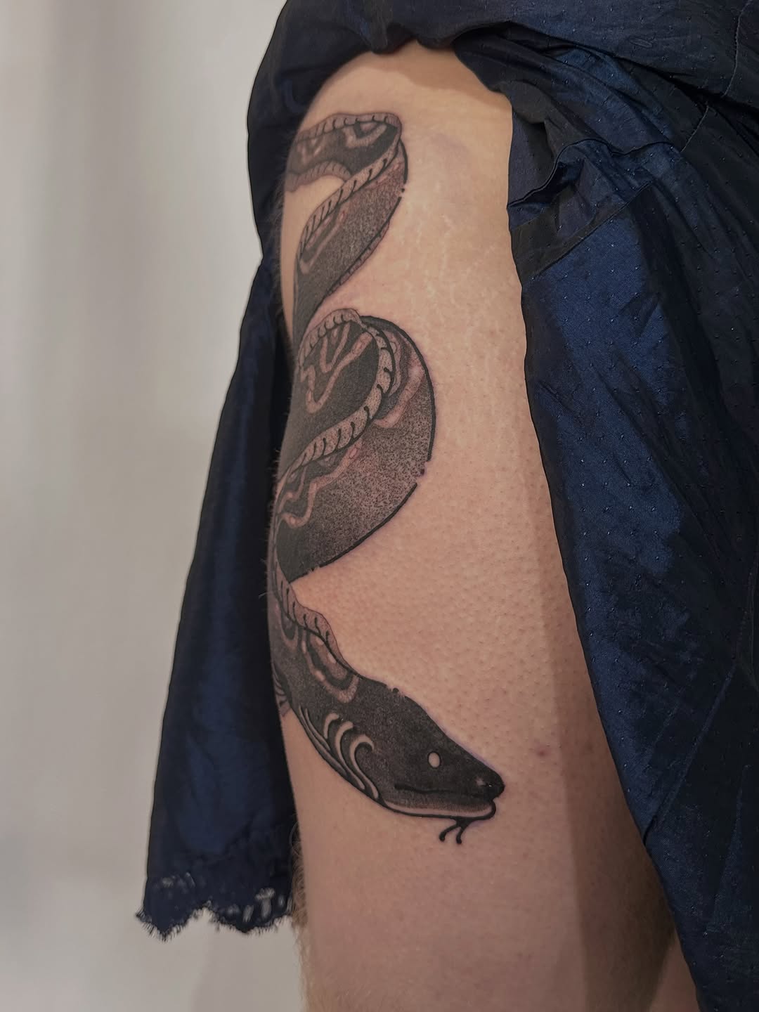 Tattoo by @fishcake.tats β japanese_irezumi, black_and_grey