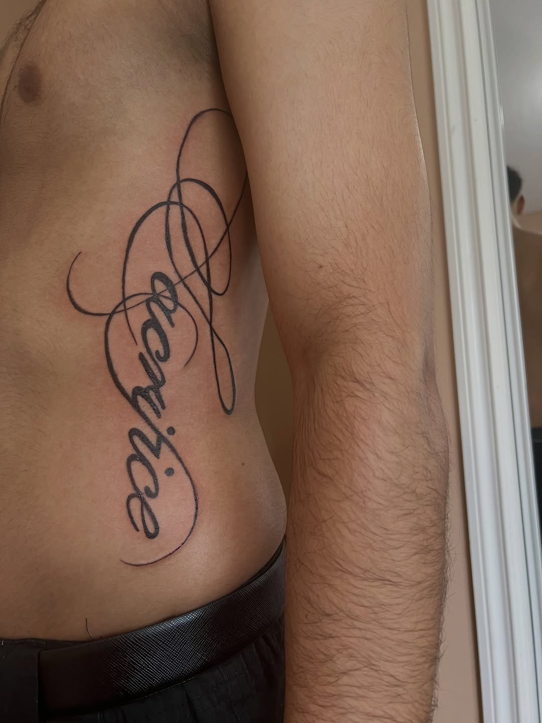 Tattoo by @tattedupbaddies_ — lettering_script, fine_line